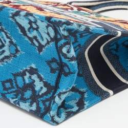Pre Owned Dior Multicolor Paisley Embroidered Canvas Medium Book Tote