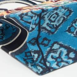 Pre Owned Dior Multicolor Paisley Embroidered Canvas Medium Book Tote