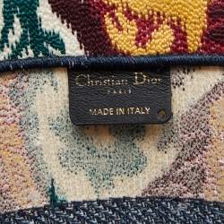 Pre Owned Dior Multicolor Paisley Embroidered Canvas Medium Book Tote