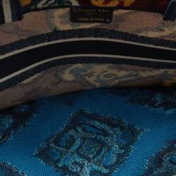 Pre Owned Dior Multicolor Paisley Embroidered Canvas Medium Book Tote