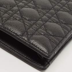Dior Black Cannage Leather Caro Zipped Chain Pouch
