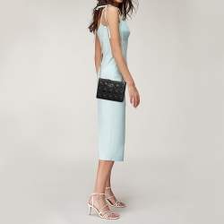 Dior Black Cannage Leather Caro Zipped Chain Pouch