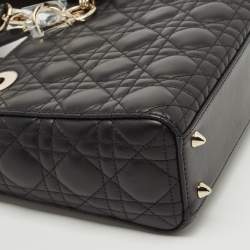 Pre Owned Dior Black Cannage Leather Small My ABCDior Lady Dior Tote