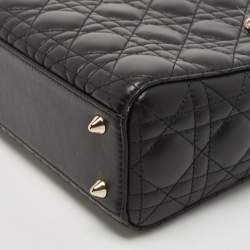 Pre Owned Dior Black Cannage Leather Small My ABCDior Lady Dior Tote