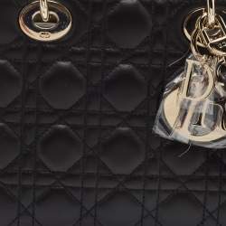 Pre Owned Dior Black Cannage Leather Small My ABCDior Lady Dior Tote