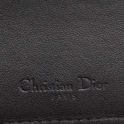 Pre Owned Dior Black Cannage Leather Lady Dior Card Holder