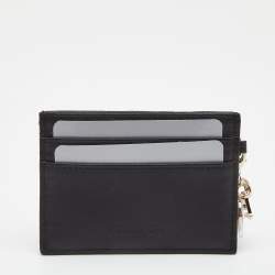 Pre Owned Dior Black Cannage Leather Lady Dior Card Holder