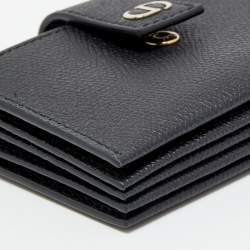 Dior Black Leather 30 Montaigne 5 Pockets Card Holder