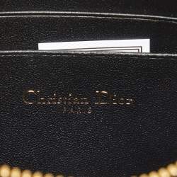 Dior Black Cannage Pebbled Leather Caro Zipped Chain Pouch