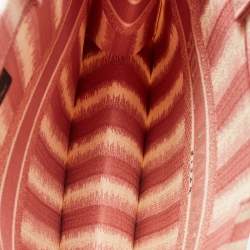Dior Pink/White Embroidered Canvas D-Stripe Book Tote