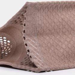 Dior Clay-Colored Mesh Embroidery Small Book Tote