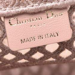 Dior Clay-Colored Mesh Embroidery Small Book Tote