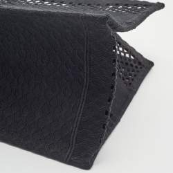 Pre Owned Dior Black Mesh Embroidered Canvas Large Book Tote