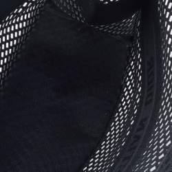 Pre Owned Dior Black Mesh Embroidered Canvas Large Book Tote