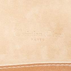 Pre Owned Dior Rose Gold Cannage Leather Lady Dior Pouch 