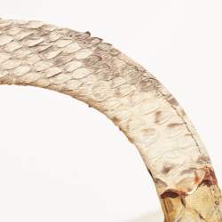 Pre Owned Dior Gold/Beige Python Large Lady Dior Tote