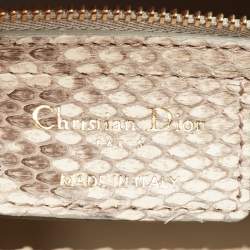 Pre Owned Dior Gold/Beige Python Large Lady Dior Tote