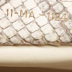 Pre Owned Dior Gold/Beige Python Large Lady Dior Tote