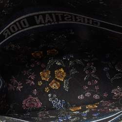 Pre Owned Dior Black/Multicolor Petites Fleur Embroidered Canvas Large Book Tote