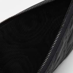 Pre Owned Dior Black Matte Cannage Leather Zip Pouch