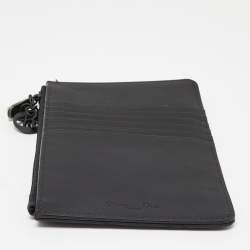 Pre Owned Dior Black Matte Cannage Leather Zip Pouch