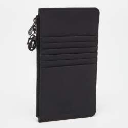 Pre Owned Dior Black Matte Cannage Leather Zip Pouch