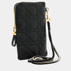 Pre Owned DIOR Black Supple Cannage Calfskin CARO MULTIFUNCTIONAL POUCH S5036UWHC900U