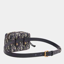 Pre Owned DIOR Blue Dior Oblique Jacquard OBLIQUE BELT POUCH S5484CTZQ928U