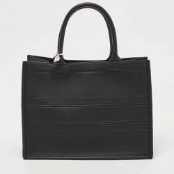 Pre Owned Dior Black Leather Medium Book Tote