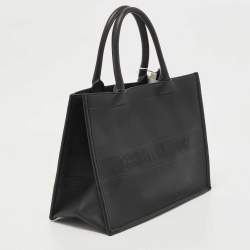 Pre Owned Dior Black Leather Medium Book Tote