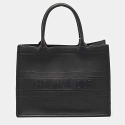 Pre Owned Dior Black Leather Medium Book Tote