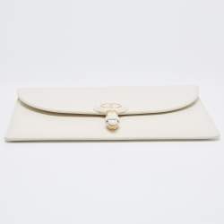 Pre Owned Dior Off White Leather Bobby Pouch