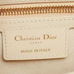 Pre Owned Dior Dusty Ivory Leather 30 Montaigne Avenue Shoulder Bag 