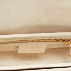 Pre Owned Dior Dusty Ivory Leather 30 Montaigne Avenue Shoulder Bag 
