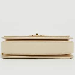Pre Owned Dior Dusty Ivory Leather 30 Montaigne Avenue Shoulder Bag 