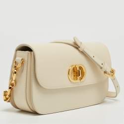 Pre Owned Dior Dusty Ivory Leather 30 Montaigne Avenue Shoulder Bag 