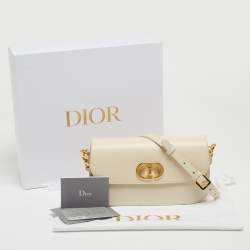 Pre Owned Dior Dusty Ivory Leather 30 Montaigne Avenue Shoulder Bag 