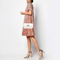 Pre Owned Dior Dusty Ivory Leather 30 Montaigne Avenue Shoulder Bag 