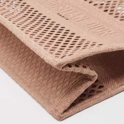 Dior Clay Fishnet Mesh Embroidered Canvas Medium Book Tote