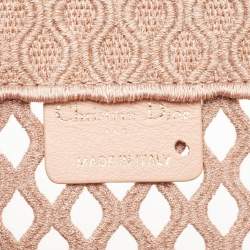 Dior Clay Fishnet Mesh Embroidered Canvas Medium Book Tote