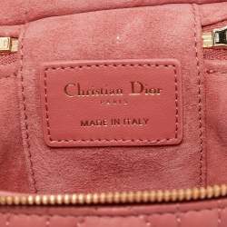 Pre Owned Dior Pink Cannage Leather Lady Dior Micro Vanity Case