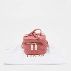 Pre Owned Dior Pink Cannage Leather Lady Dior Micro Vanity Case