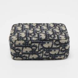 Pre Owned Dior Blue/White Oblique Jacquard Belt Pouch 