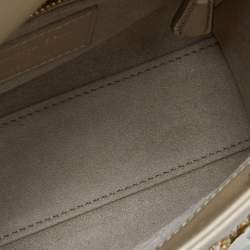 Pre Owned Dior Beige Beaded Embellished Leather Mini Lady Dior Tote