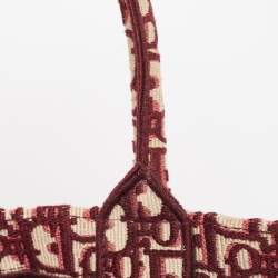 Pre Owned Dior Burgundy Oblique Canvas Medium Book Tote 