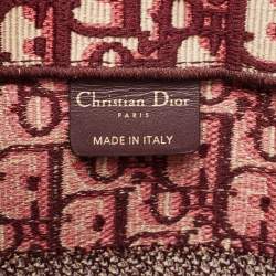 Pre Owned Dior Burgundy Oblique Canvas Medium Book Tote 