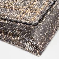 Pre Owned Dior Black Karung Leather Small Studded Diorama Shoulder Bag