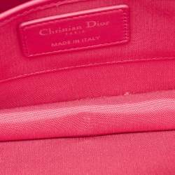 Pre Owned Dior Pink Leather Lady Dior Chain Pouch