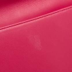 Pre Owned Dior Pink Leather Lady Dior Chain Pouch