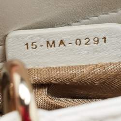 Pre Owned Dior White Cannage Leather Small My ABCDior Lady Dior Tote